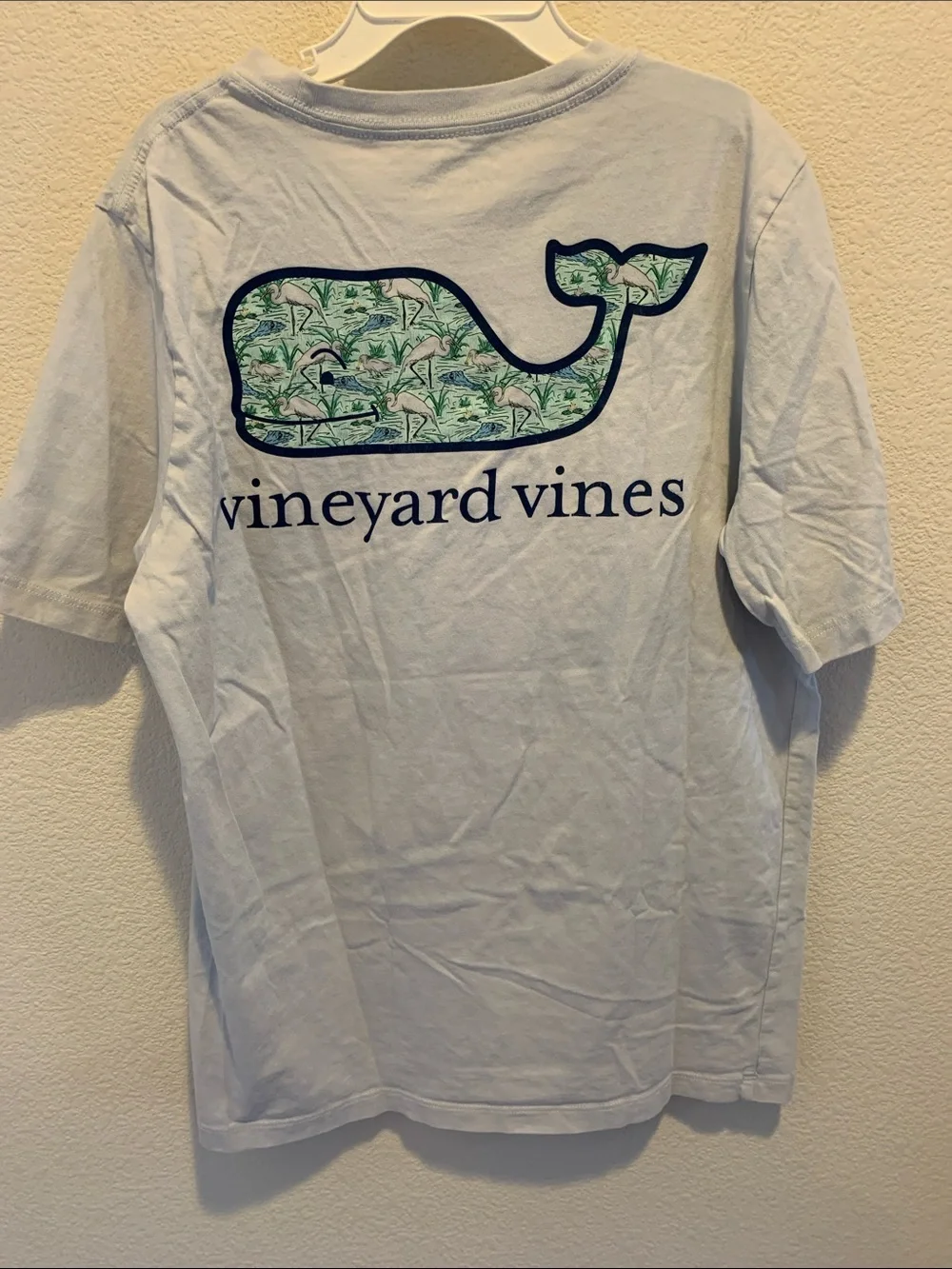 Vineyard Vines Light Blue Short-Sleeve Pocket Tee with Whale Logo​